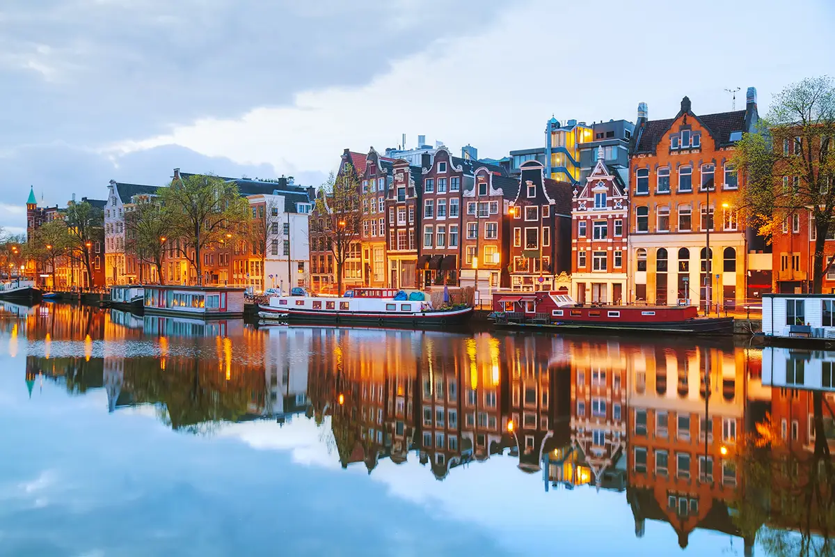 Dutch channels in Amsterdam, in the Netherlands.