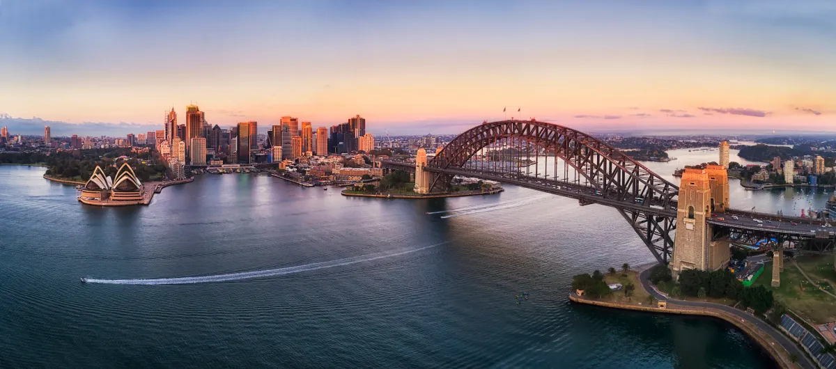 australia sydney bay sunset