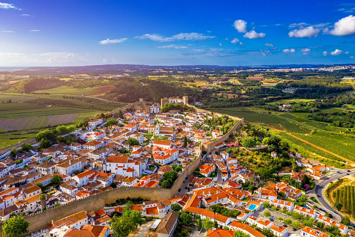 obidos aerial view