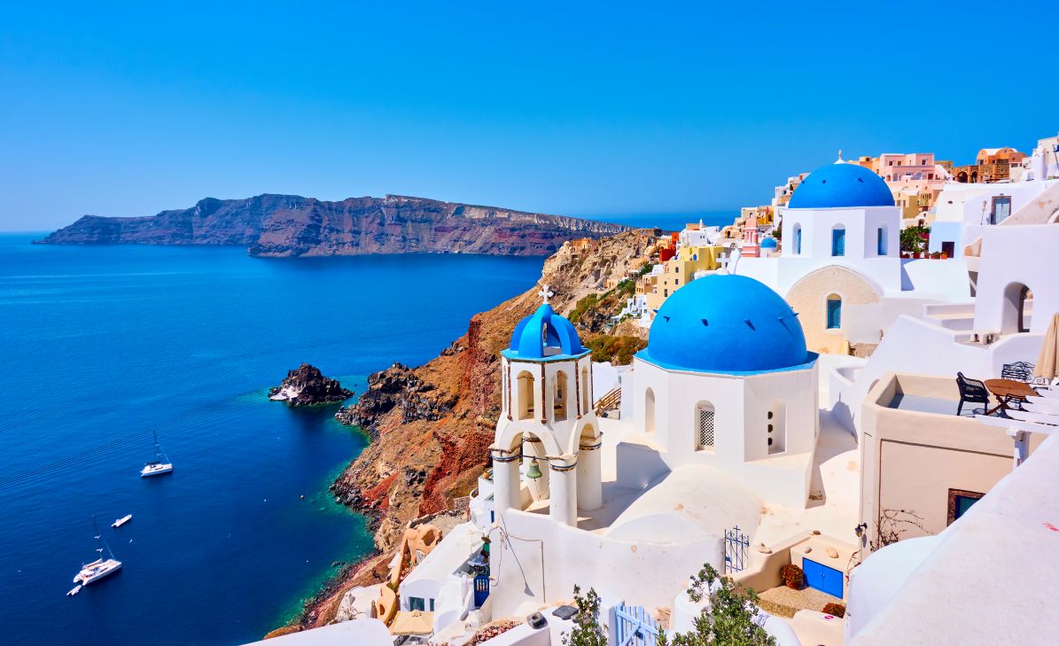 Santorini cliffside view