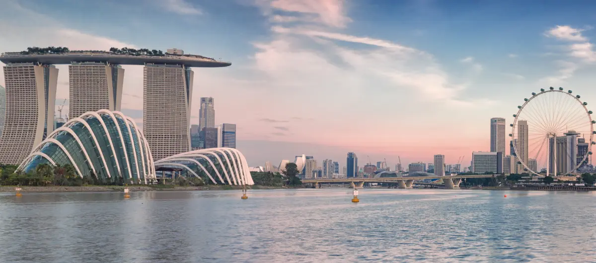 View of Marina Bay in Singapore, one of the country's main business districts.