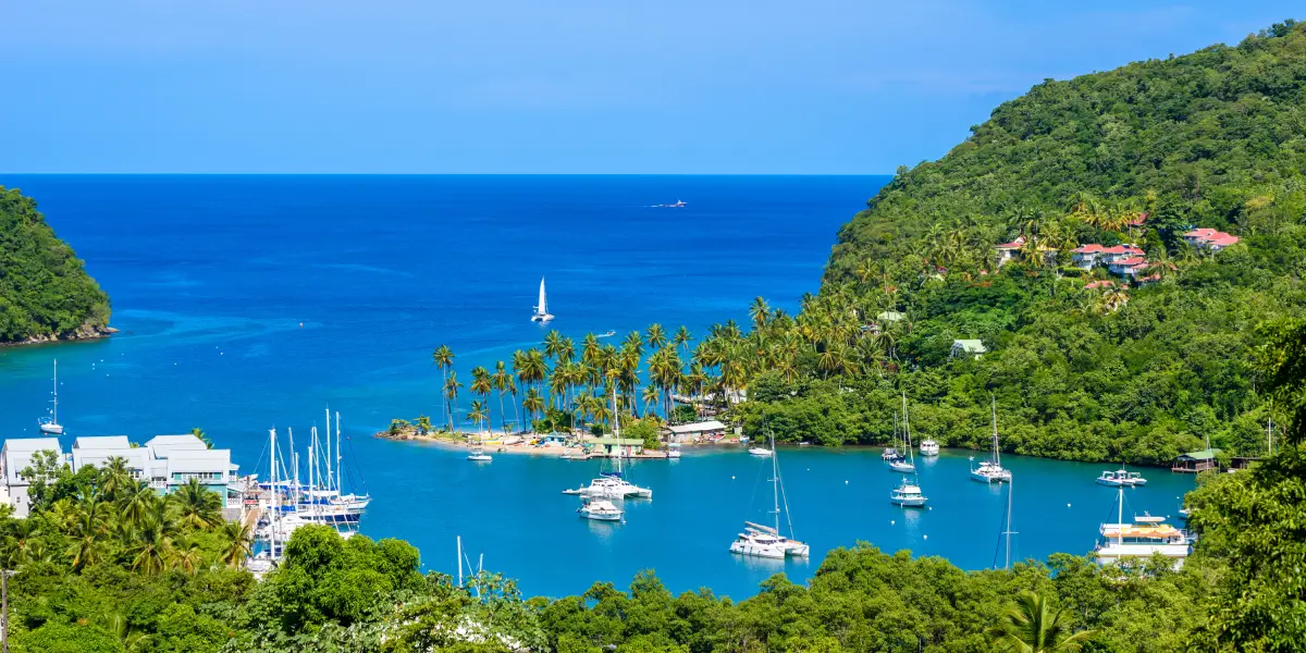 st lucia marigot bay boats