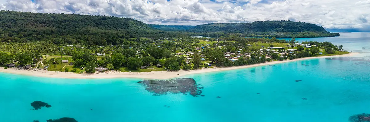 Skyline view of the Espiritu Santo island in Vanuatu.